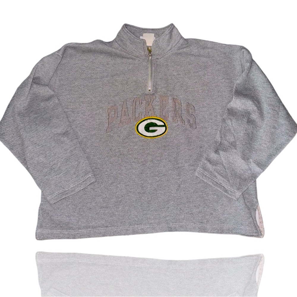 Green Bay Packers 3/4 Zip 90’s Vintage Longsleeve Gameday Gear: Oversized Top